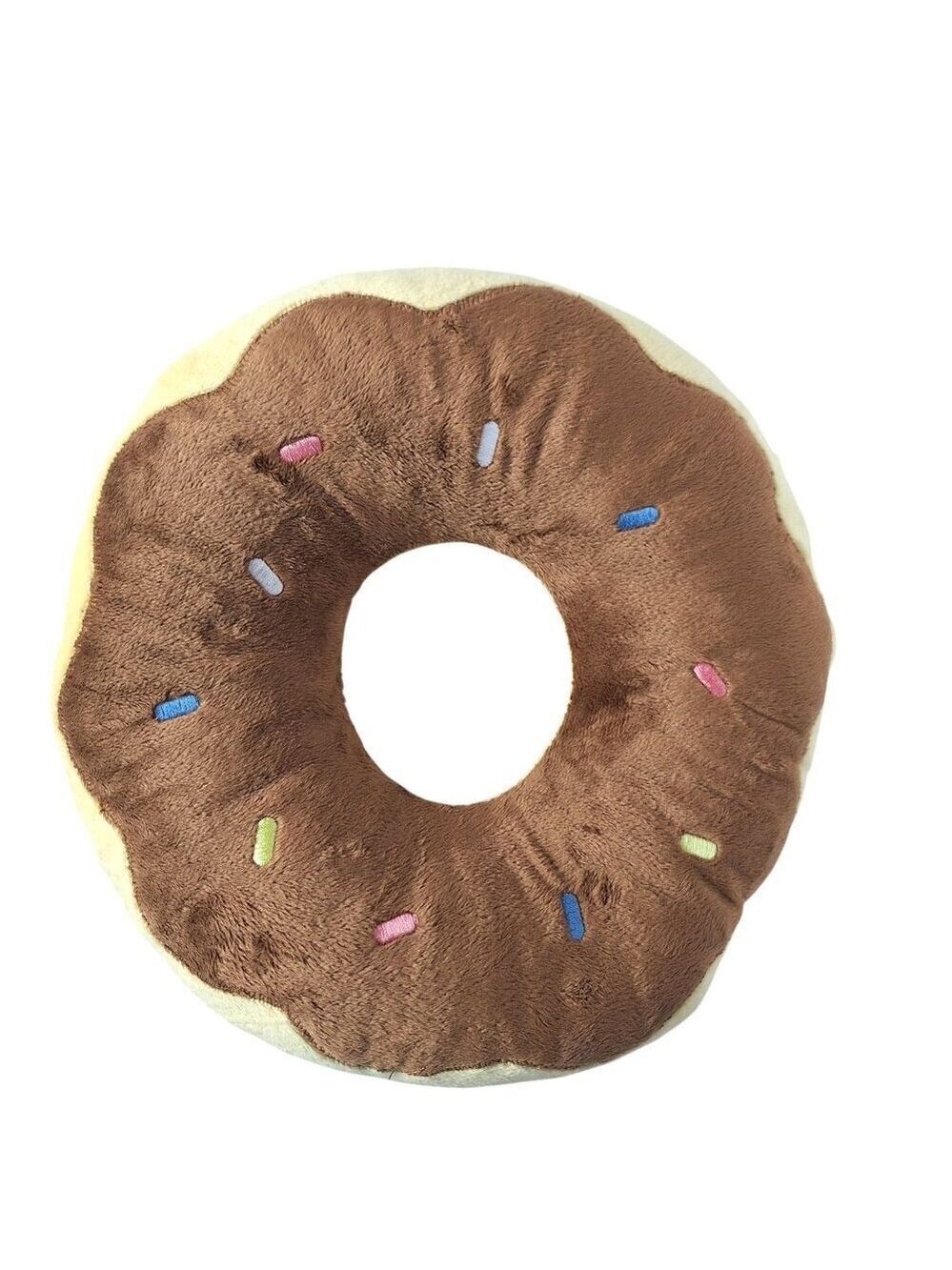 Plush Donut Pillow Chocolate Frosted Sprinkles 13 Inch